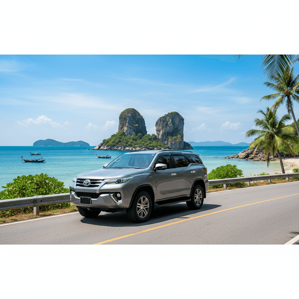 Toyota Fortuner on the beach